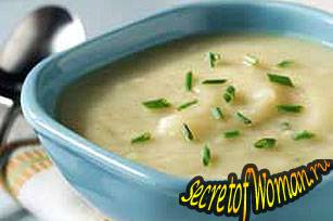  Картофельно - чесночный суп с луком пореем