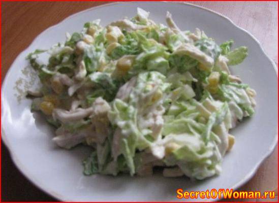 Салат из пекинской капусты с курицей