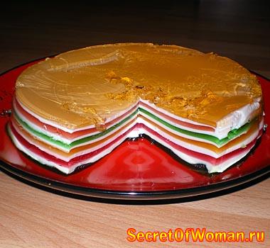 Желейный торт «Радуга»