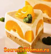 Йогуртный торт с персиками и лимоном